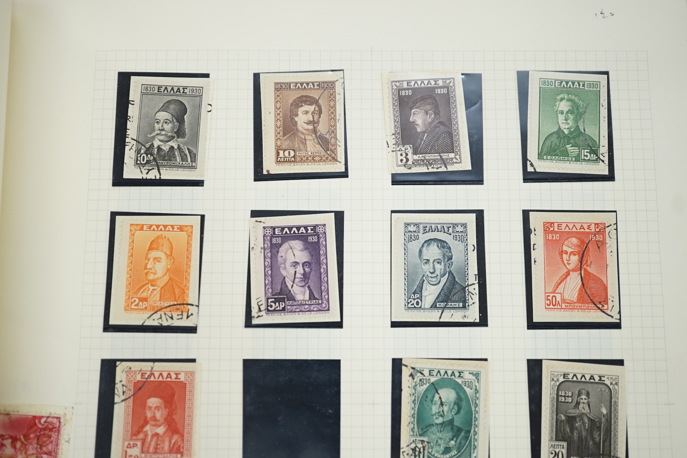 Three albums of world stamps with Bahamas 1938 set - £1 mint, cape of good hope triangulars used (8) Fiji, Germany and Germany states